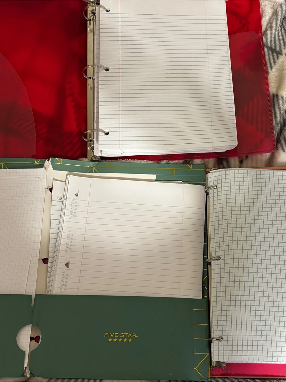 Norcom Pack - White Wide/College Ruled Notebook Paper& Folders with paper